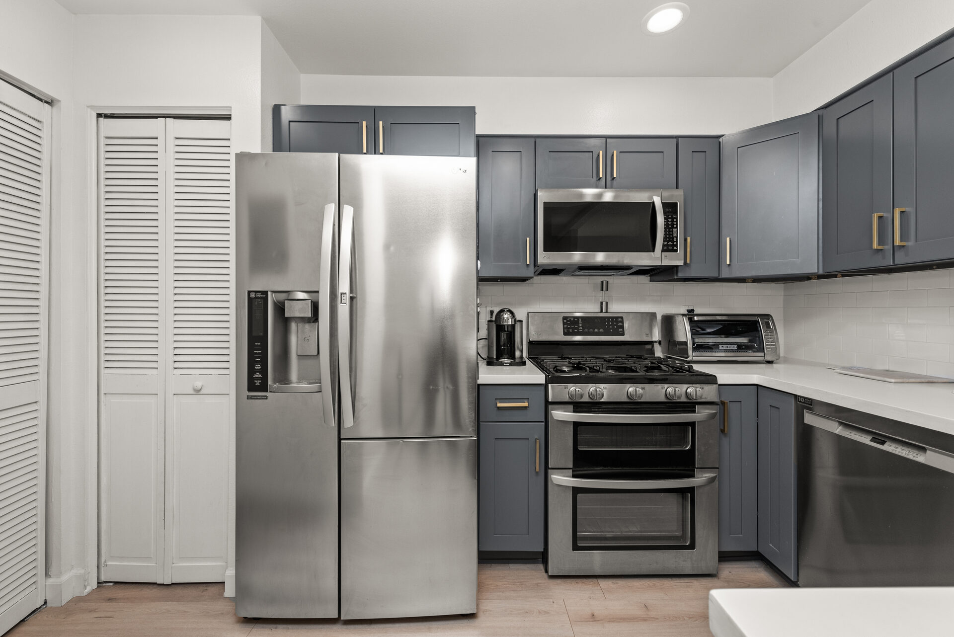 Remodeled kitchen with stainless appliances